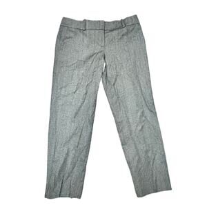 Ann Taylor Wool Blend Slim Ankle Pants Size 8 Gray Zip Hem Stretch Work Trousers